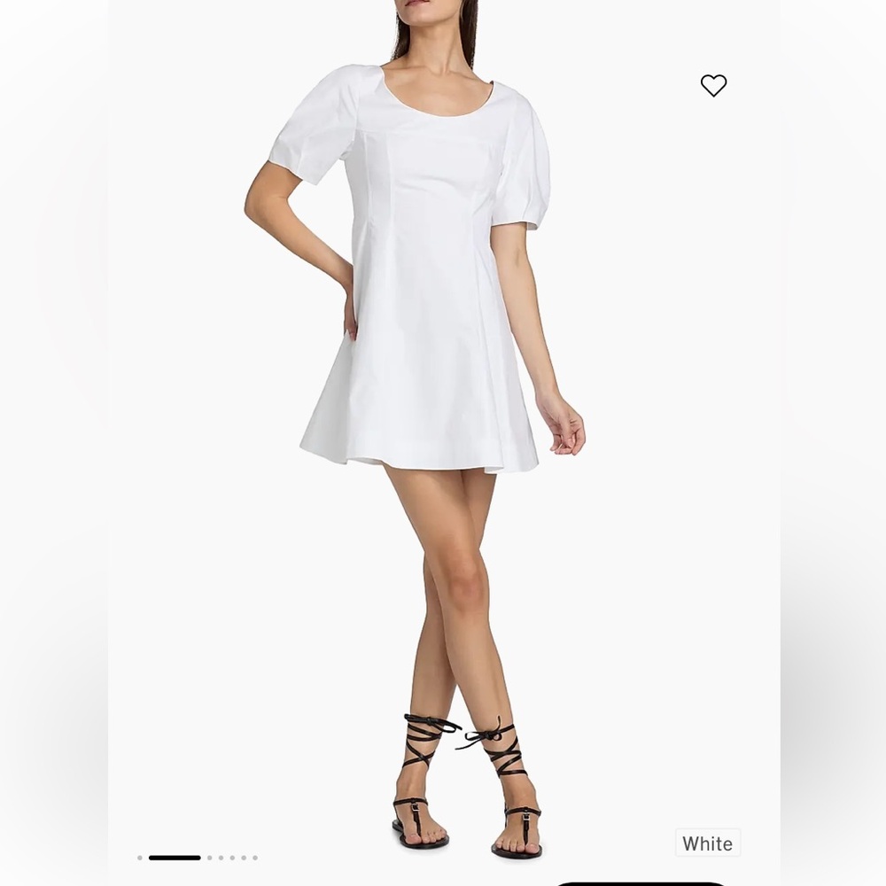 Theory White Short-Sleeve Mini A-Line Dress